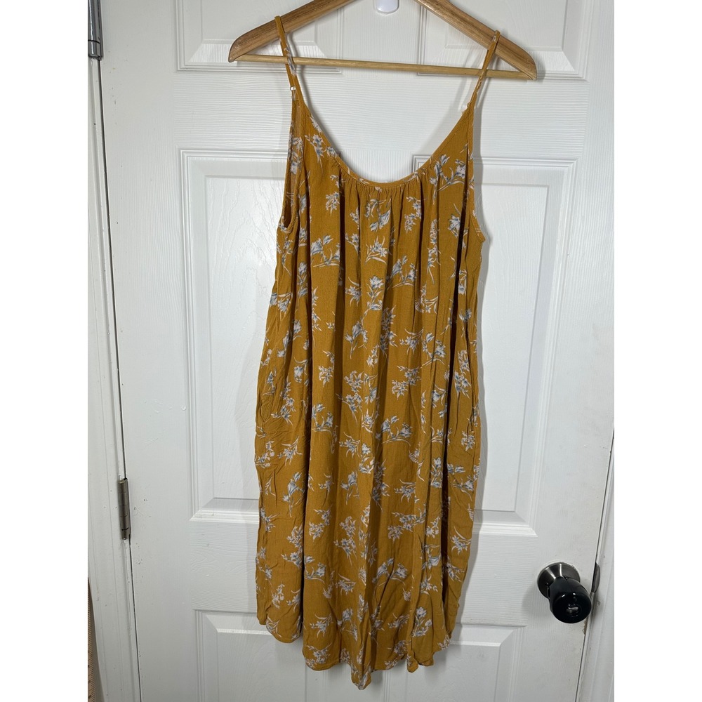 Carly Jean Dress Womens S Yellow Floral Midi Sundress Pockets In Good Condition